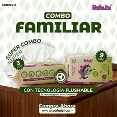 GENERICO - Pañitos Húmedos Biodegradables Bebe PAHUBI combo Familiar