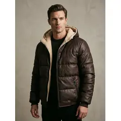 THE CLOTHING COMPANY - Chaqueta Hombre Ovejera Cuero Sintetico Forrada