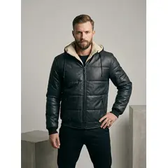 THE CLOTHING COMPANY - Chaqueta Hombre Ovejera Cuero Sintetico Forrada
