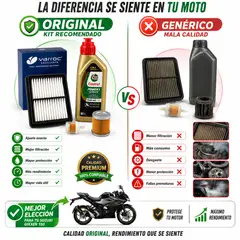 GENERICO - Kit Aceite Castrol Filtro Aire Aceite Gasolina Gixxer 150