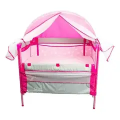 ABBA - Cuna Para Bebe Corral Tipo Colecho Doble Altura Niño Niña Rosado
