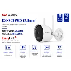 HIKVISION - Cámara Wi-Fi 6 2MP EasyLink con Detección IA, Audio Bidireccional e IP66 Exterior para NVR