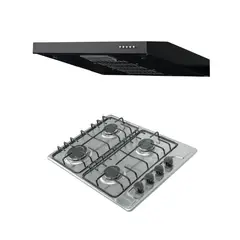 CHALLENGER - Combo Estufa de empotrar SP 6043 + Campana horizontal negra CX 4310