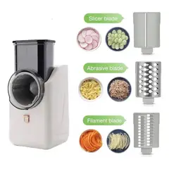 GENERICO - Rallador eléctrico de verduras Slicer Cutter Processor, color blanc
