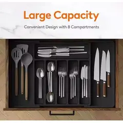 AMERICAN GENERICS - Organizador de Cubiertos Ajustable y Expandible para Cajones de Cocina