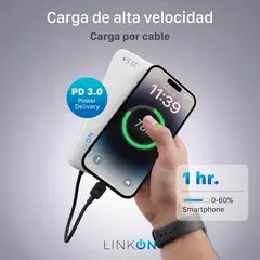 LINKON - Power Bank Bateria Portatil 20000 mAh Carga Rapida - Blanco