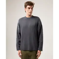 ATMOS - Saco Cuello Redondo Tejido Para Hombre Gris