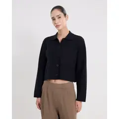 ATMOS - Saco Corto Abierto Con Bolsillos Para Mujer Negro