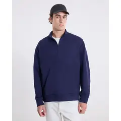 ATMOS - Buzo Half Zipper Corte Alto Para Hombre Azul