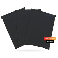 INNOVA - 100 Bolsas Zipper Esmeriladas 30*40 Cm Empaque Negro Para Personalizar