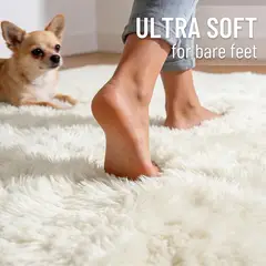 GENERICO - Tapete Alfombra Peluda Marfil Suave Para Sala O Habitación