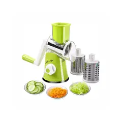 GENERICO - Rallador Cortador de Verduras Manual HYU CY-806 Verde con 3 Tambores