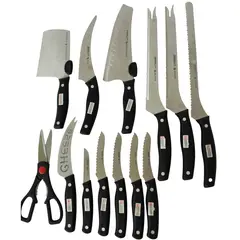 GENERICO - Set De 13 Cuchillos En Acero Inoxidable Profesionales