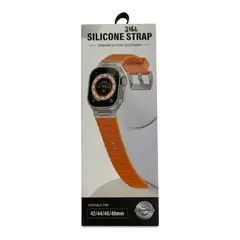 GENERICO - PULSO STRAP MANILLA NARANJA SILICONADO COMPATIBLE APPLE WATCH 42-44-45-46-49mm