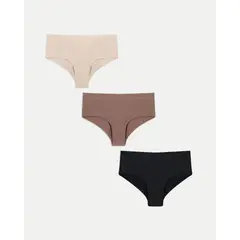 ATMOS - Pack 3 Tanga Invisible Confort X3 Para Mujer Beige