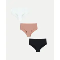 ATMOS - Pack 3 Tanga Invisible Confort X3 Para Mujer Negro