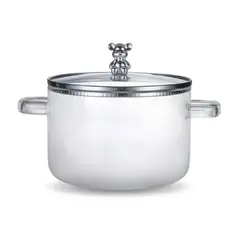 INNOVA - Olla De Vidrio 1.6l Tapa De Oso Diseño Aesthetic Y Resistente Al Calor