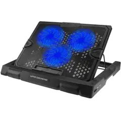 GENERICO - BASE REFRIGERANTE S300 CON 3 VENTILADORES + CONTROLASOR DE VELOCIDAD NEGRO