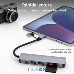 LINKON - Hub Usb Adaptador 6 en 2 USB y USB-C Macbook Windows
