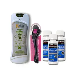 SIGNATURE - Dermaroller +3 minoxidil kirkland 5%+ shampoo anticaida Karicia - 3 meses de crecimiento
