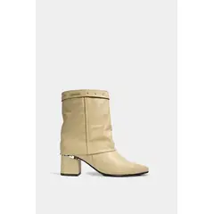 SANTORINI - BOTINES PARA MUJER LUX CUERO BEIGE