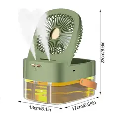 GENERICO - Humidificador Ventilador 3 Velocidades con Luz Led y Tanque 2.5L Plegable Portatil