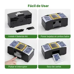 GENERICO - Dispositivo Barajador Cartas Automático Rápido Seguro para Blackjack Poker UNO Bridge Rummy