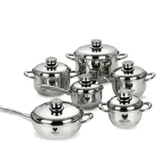 INNOVA - Batería Juego De Ollas Cocina Profesional Maison Cook 12pz Acero Quirúrgico Certificado