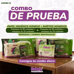 MEGA - Papel Higiénico Húmedo Biodegradables PAHUBI combo de Prueba