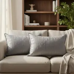 GENERICO - Set Fundas De Almohada Acolchadas Gris 50x70 X 2 Unidades