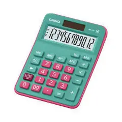 CASIO - Calculadora de escritorio verde fucsia de 12 dígitos MX-12b-GNRD -