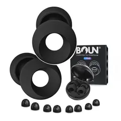 BOUN - Protectores Auditivos Tapones Oidos Dormir 23dB Antiruido Silicona Reutilizables Viajes Concierto Negro