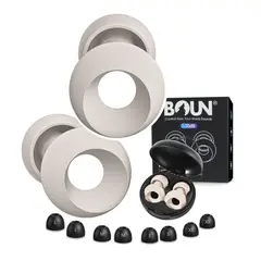 BOUN - Protectores Auditivos Tapones 23dB Concierto Dormir Silicona Antiruido Tallas Musicos Beige