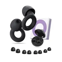 BOUN - Protectores Auditivos Dormir Tapa Oidos 23dB Silicona Suave Cancelacion Ruido Estuche Negro