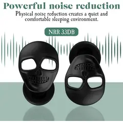 BOUN - Protectores Auditivos Dormir 24dB Tapones Silicona Antiruido Tallas S M L Concierto Estuche Calavera