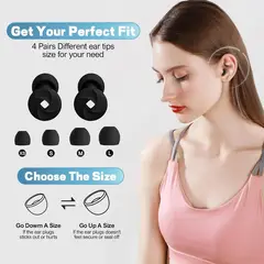 BOUN - Protectores Auditivos Tapa Oidos Dormir Silicona Suaves Reductor Ruido Reutilizables Estudiar Estuche Negro