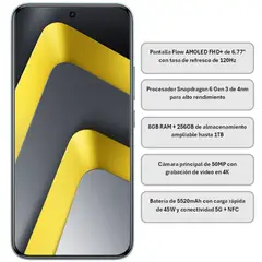 GENERICO - CELULAR XIAOMI POCO M8 5G 8GB RAM 256GB PLATA