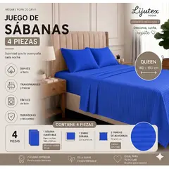 GENERICO - Juego de Sábanas Queen 160 x 190 Sensación Algodón Suavidad y Confort para un Descanso Perfecto