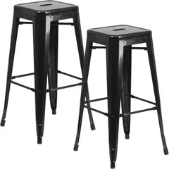 GENERICO - Set X2 Taburetes Tolix Industrial Alto 76 cm En Acero Reforzado, Resistente y Elegante Para Bar