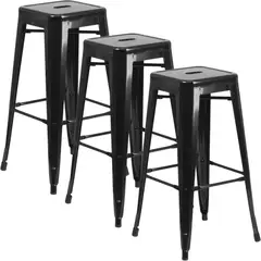 GENERICO - Set X3 Taburetes Tolix Industrial Alto 76 cm En Acero Reforzado, Resistente y Elegante Para Bar