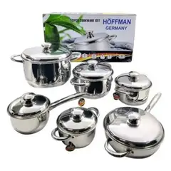 HOFFMANN - Bateria De Ollas Acero Quirurgico Hoffman Germany 12 Piezas