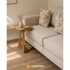 GENERICO - Mesa Auxiliar En Madera Maciza Flor Morado Natural - Ref.Veta