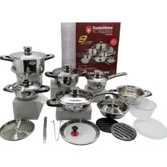 SWISSHOME - Set De Ollas Y Accesorios Swiss Home 21 Piezas En Acero.