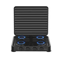 SOKANY - Estufa A Gas 4 Puestos Portatil Con Tapa 8,8Kw