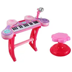 GENERICO - Piano Organeta Electrónica + Micrófono + Silla Niña
