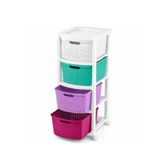 RIMAX - Cajonero Rattan 4 Gavetas Glam Ref.14005 GLAM-Multicolor