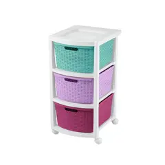 RIMAX - Cajonero Rattan 3 Gavetas Glam Ref.14003 GLAM-Multicolor