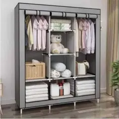 GENERICO - Armario de Tela Triple Plegable Gris