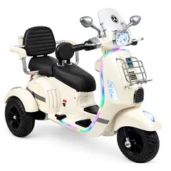 GENERICO - Moto Carro Electrica Vespa Niño Niña Control Remoto Blanco