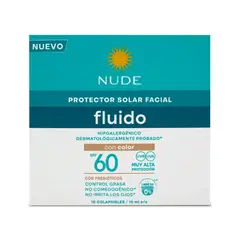 NUDE - Protector Solar Facial Fluido Color SPF 60 10 Ml X 10 Unds